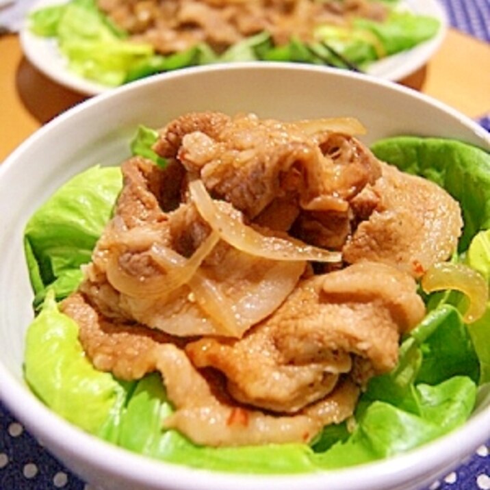 【Booのてきとーなレシピ】サラダ菜たっぷり豚丼